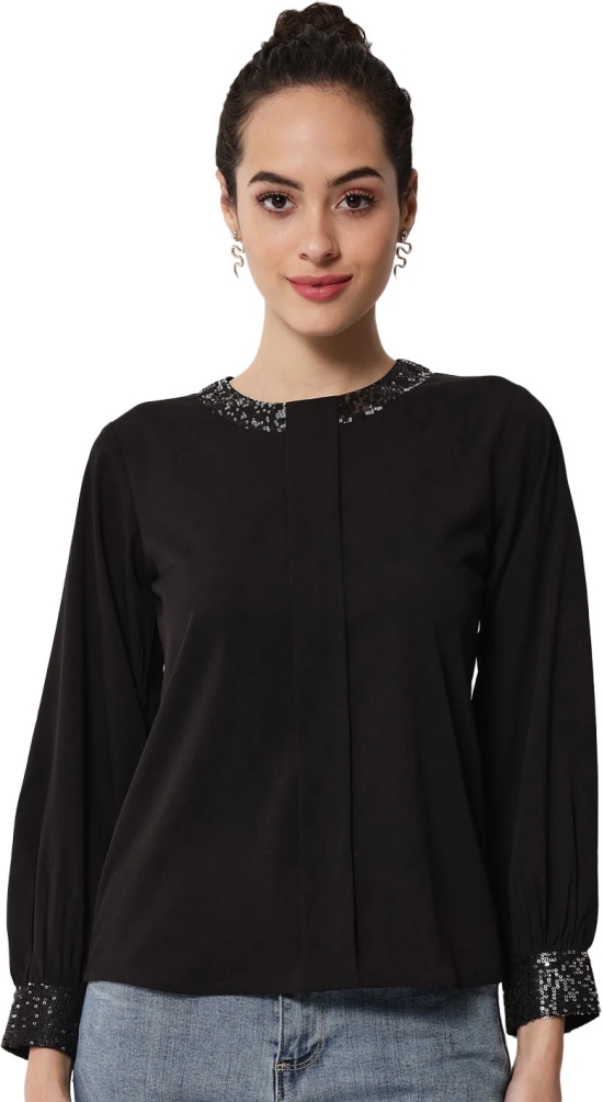 ALL WAYS YOU Women Top Crepe fabric  Black XS