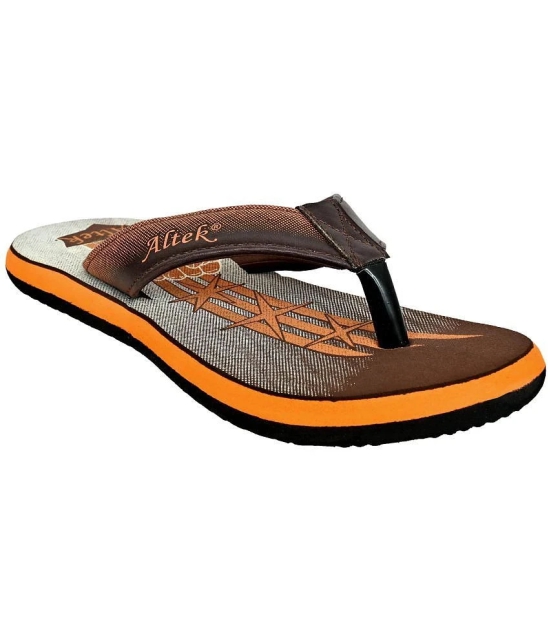 Altek Orange Mens Thong Flip Flop - None