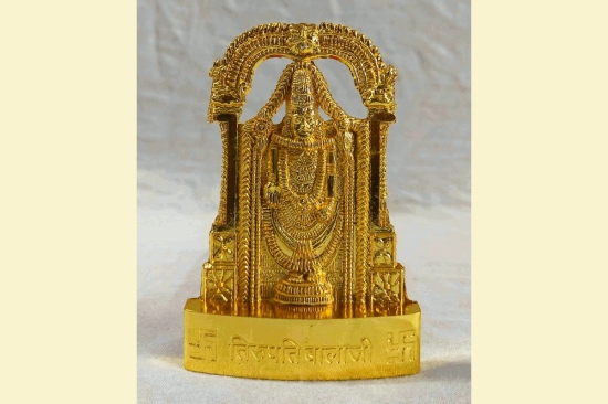 Lord Srinivasa Balaji Standee-Big (4 inches) / Gold