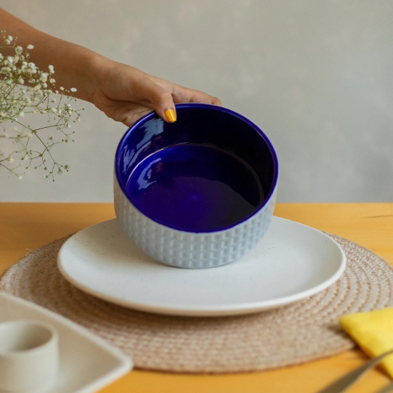 Textured Ceramic Serving Bowl | Set of 2 10club Yellow and Rust