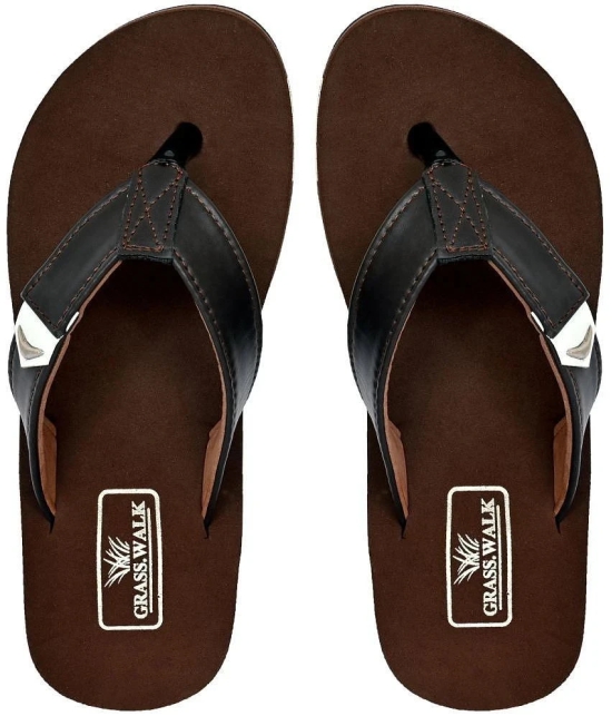 GRASS WALK Brown Mens Slide Flip Flop - None