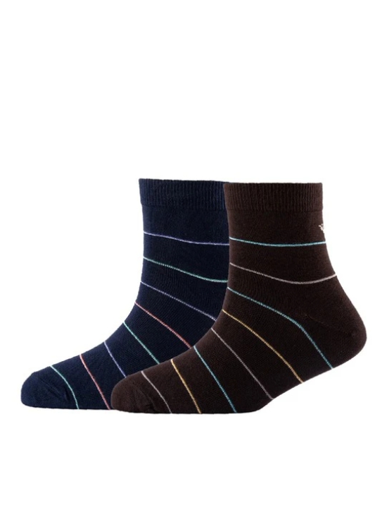 Men Pack Of 2 Striped Cotton Ankle Length Socks