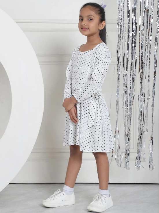 MINI & MING Girls Polka Dot Printed A-Line Midi Dress