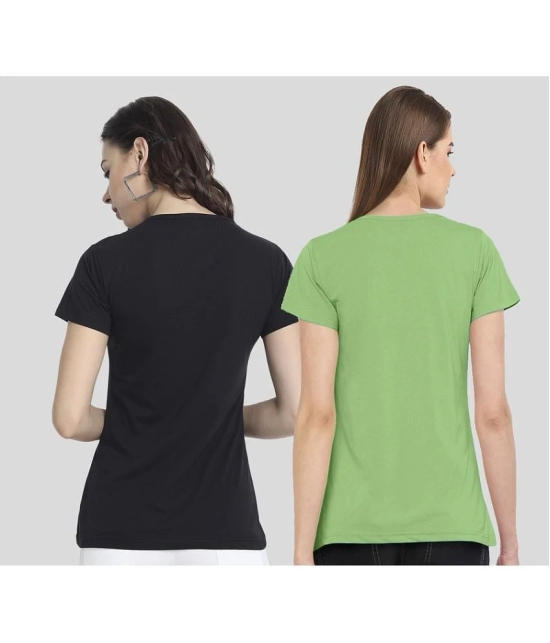 CHOZI - Multi Color Cotton Blend Regular Fit Womens T-Shirt ( Pack of 2 ) - None