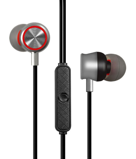 Amkette Trubeats M9 Wired In Ear Wired Headphone 0 Hours Playback IPX5(Splash & Sweat Proof) Comfirtable in ear fit -Bluetooth Gray