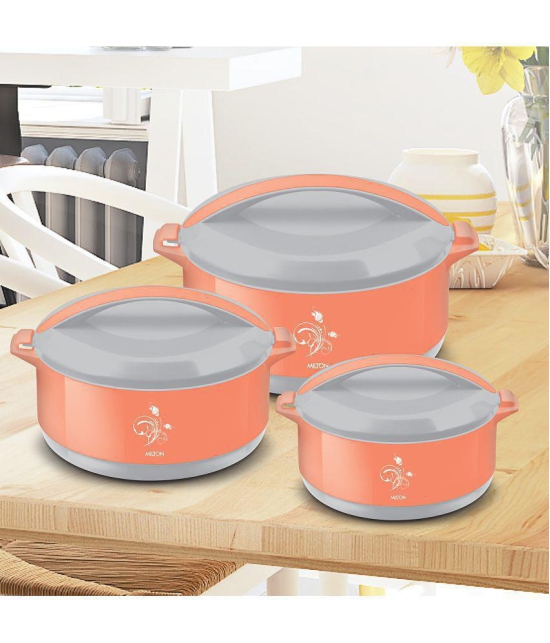 Milton Divine Jr Inner Steel Casserole Gift Set of 3, Blue - Orange