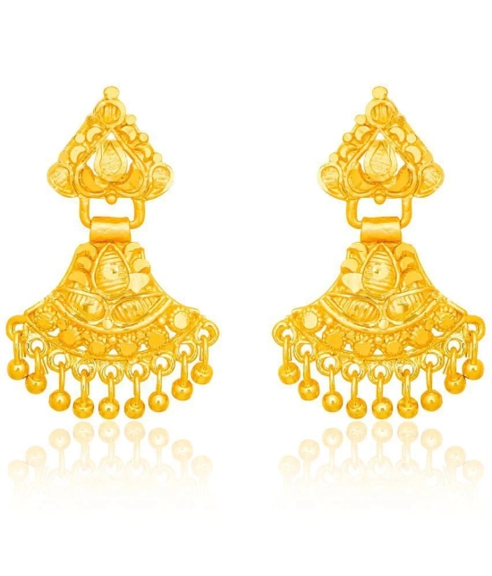 LUV FASHION Golden Drop Earrings ( Pack of 1 ) - Golden