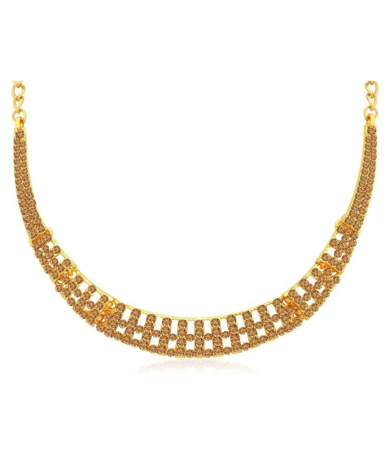 Sukkhi Alloy Golden Traditional Necklaces Set Collar - Golden