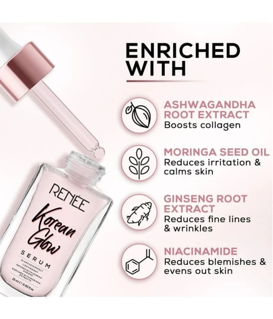 RENEE Korean Glow Serum, Enriched with Panax Ginseng Root a Korean Beauty Secret, Lightweight, 15ml