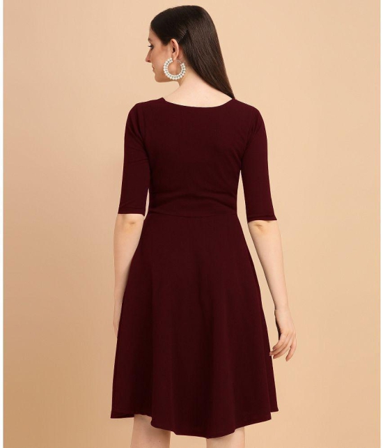 Sheetal associates - Maroon Cotton Blend Women's Bodycon Dress ( Pack of 1 ) - None