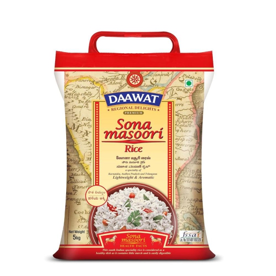 Daawat Sona Masoori Raw Rice 5 Kgs