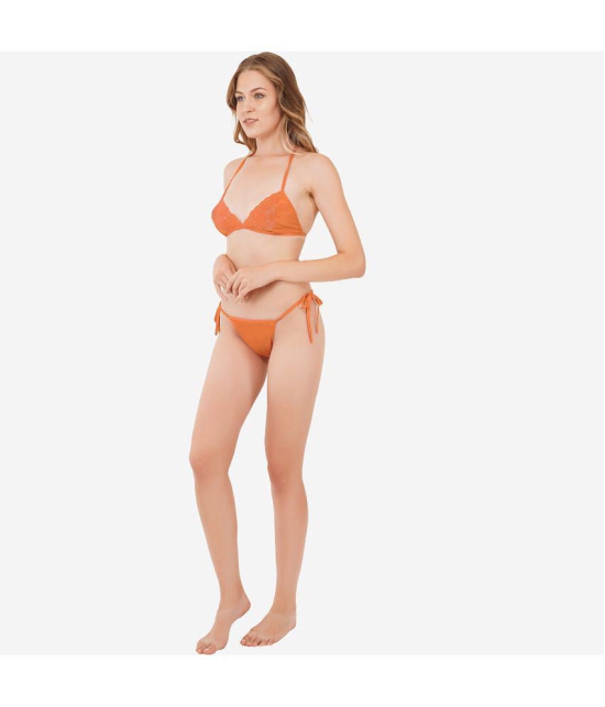 SELETA - Peach Assorted Cotton Lycra Women's Bra & Panty Set ( Pack of 1 ) - None