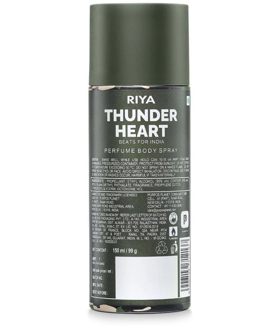 Riya Thunder Heart & Black Rock Deodorant Spray & Perfume For Men 300 ( Pack of 2 )