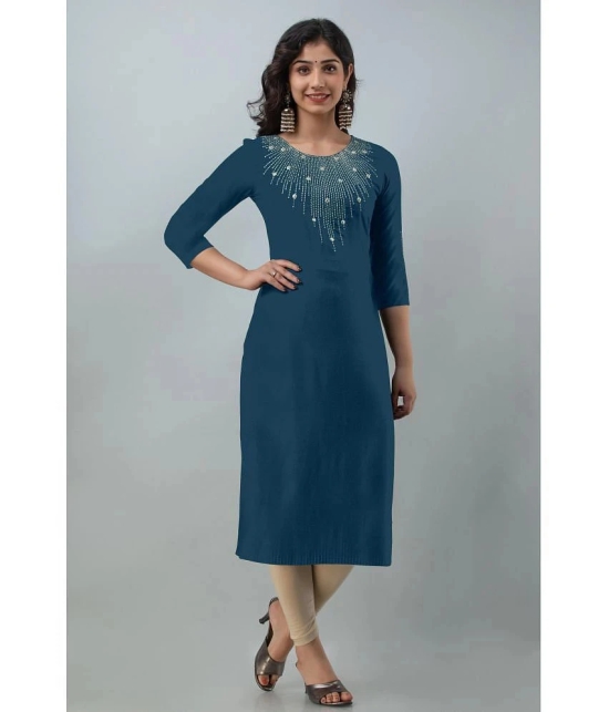 JASH CREATION - Blue Rayon Womens Straight Kurti ( Pack of 1 ) - None