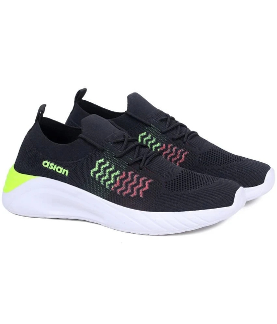 ASIAN HATTRICK-26 Black Mens Sports Running Shoes - None