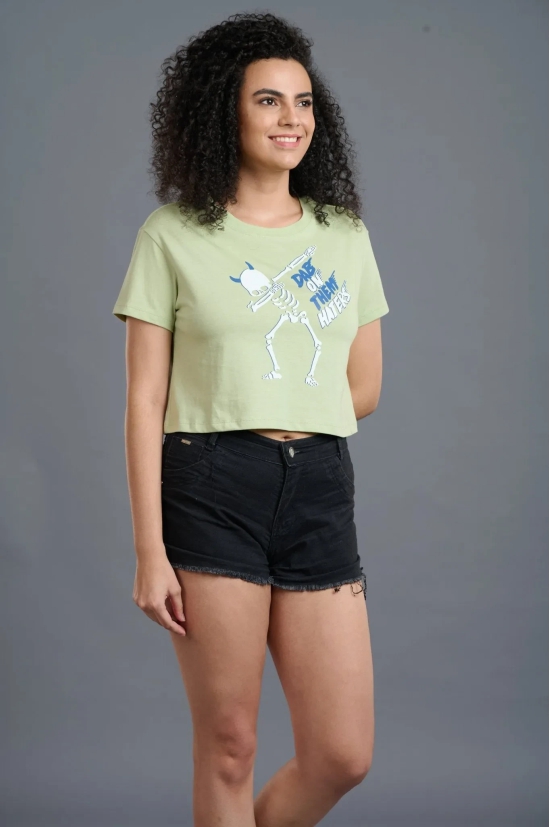 Dab On Them Haters With Skeleton Printed Crop Top for Women M