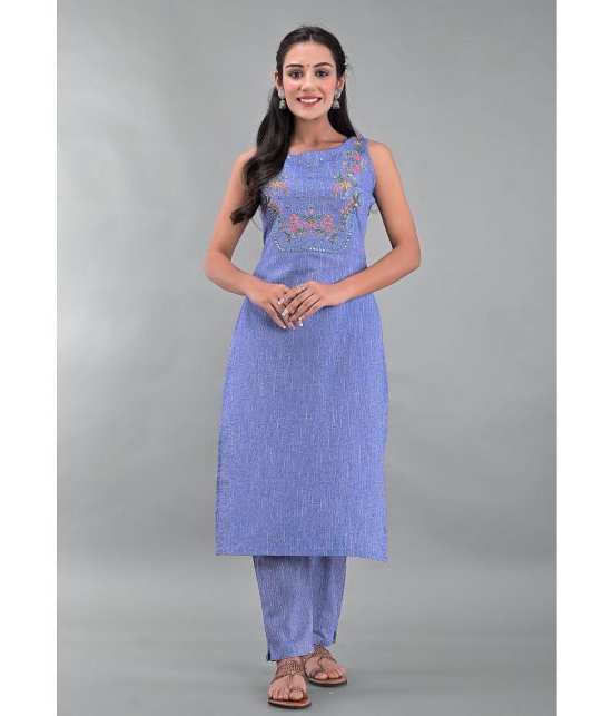 Maquien - Blue Straight Rayon Women's Stitched Salwar Suit ( Pack of 1 ) - None