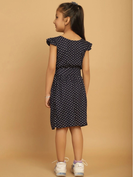 MINI & MING Girls Polka Dot Print Flutter Sleeve Fit & Flare Dress