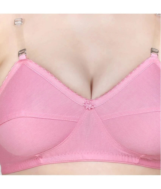 TCG - Pink Cotton Blend Non Padded Womens Push Up Bra ( Pack of 2 ) - None