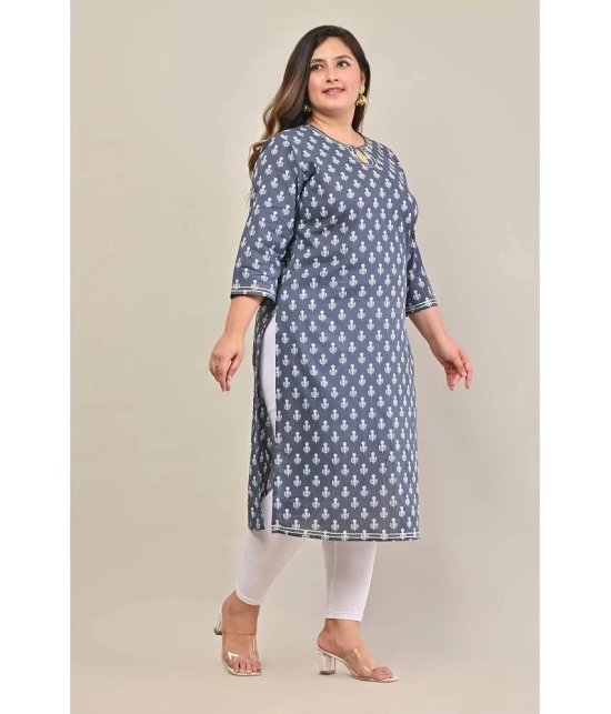 Swasti - Grey 100% Cotton Womens Straight Kurti ( Pack of 1 ) - None