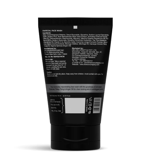 Charcoal Face Wash I Charcoal & Ylang Ylang (75ml) Face wash and Free Sheet Mask