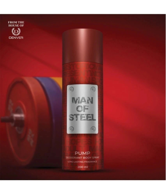 Denver Man Of Steel Pump Deodorant Spray for Men 200 ml ( Pack of 1 )