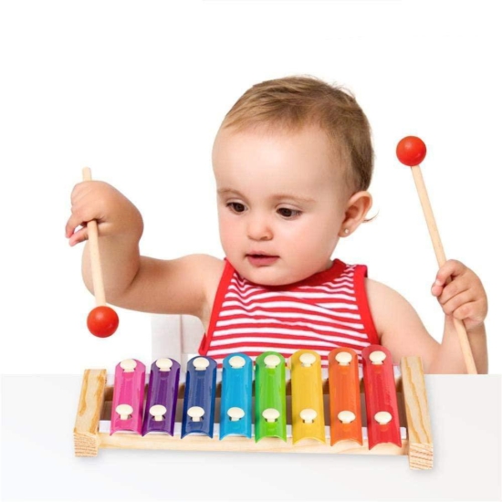 Wooden Xylophone Musical Toy 8 Note (Big Size)-Free Size