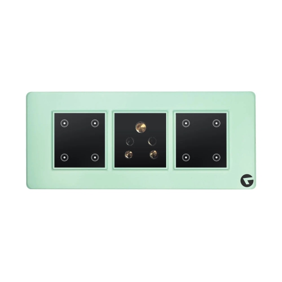 L&G 6 Modular Touch Switch,  Wifi Smart Touch Switch Board | German Technology meets Indian Standards (Size: 6M- 220 x 90 x 45 mm)-Green / 10Amp / Plastic