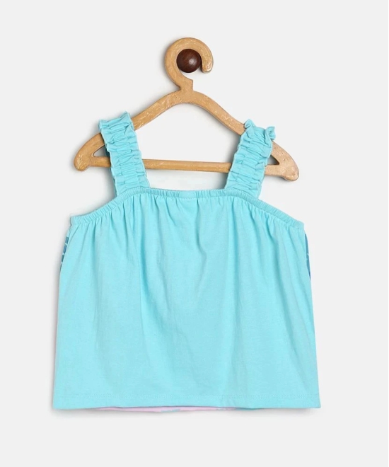 MINI KLUB Blue Cotton Girls Top With Skirt ( Pack of 1 ) - None