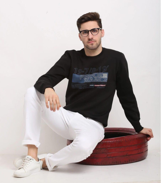 Rodamo  Men Black Printed Sweatshirt