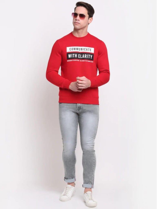 Rodamo  Men Red Printed Sweatshirt