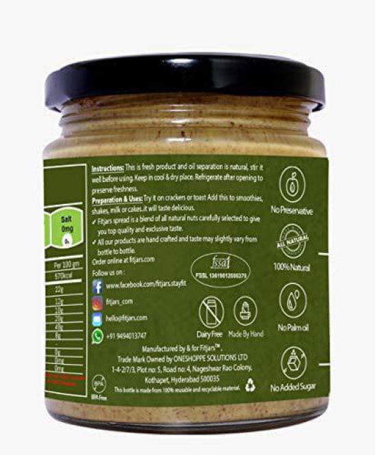 FITJARS Almond Butter with Motcha , 200 g nut butters,Stone grounded