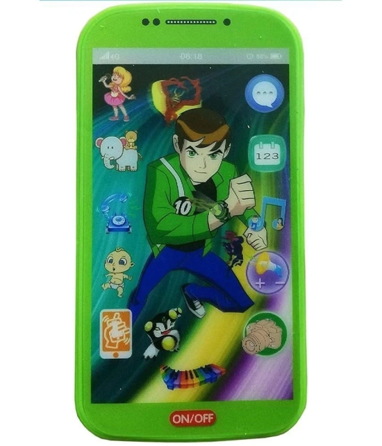 My Talking First Learning Kids Mobile Smartphone with Touch Screen and Multiple Sound Effects, Along with Neck Holder for Boys & Girls (ben 10)