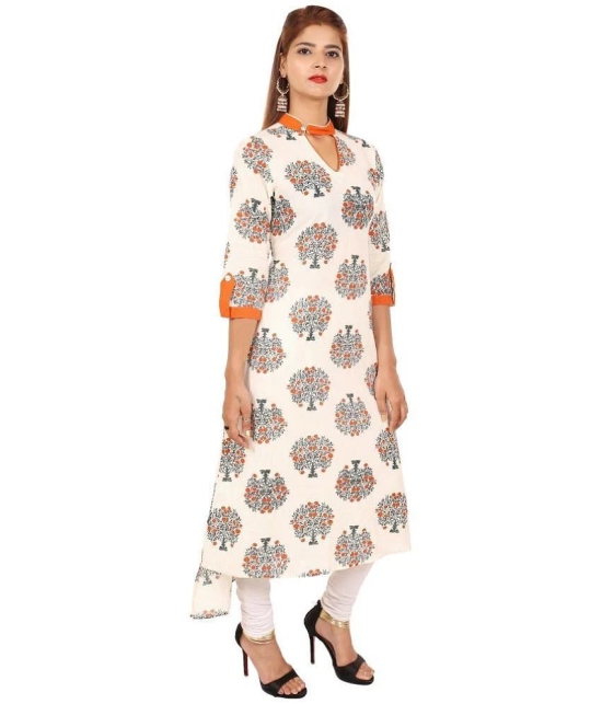 Rangun Orange Cotton Silk Straight Kurti - Single - XL