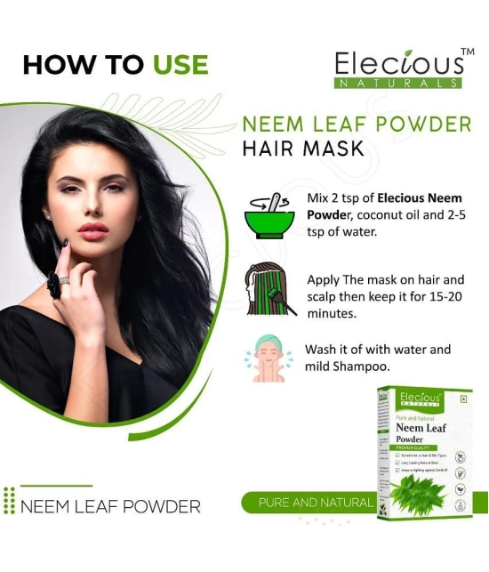 Elecious 100% Natural Neem Powder for Face and Hair (200 Grams) | Anti-Pimple and Anti-Bacterial