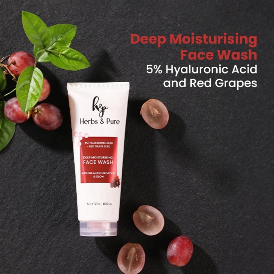 Deep Moisturising 5% Hyaluronic Acid and Red Grapes Face Wash