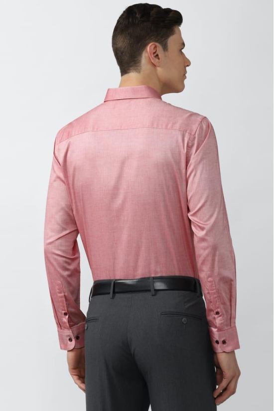 Men Pink Slim Fit Formal Full Sleeves Formal Shirt