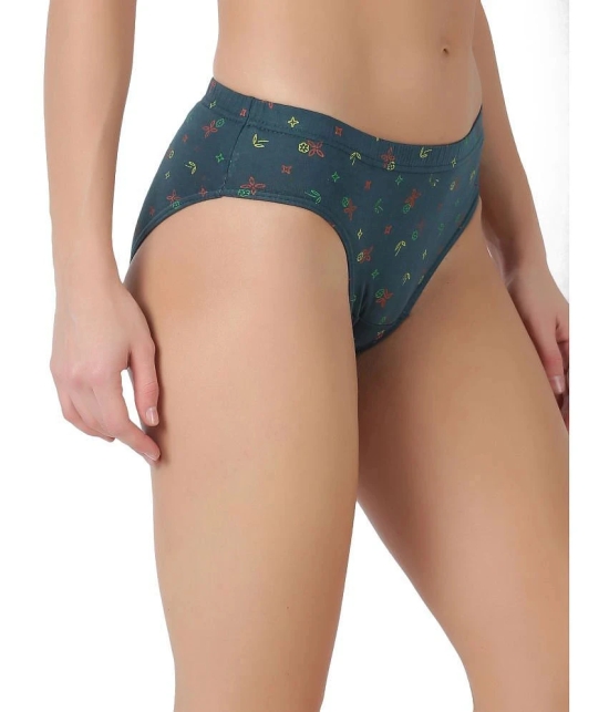 Dollar Multi Color Combed Cotton Cotton Printed Womens Briefs ( Pack of 6 ) - None