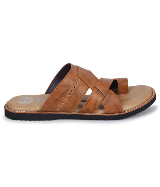 Ajanta Tan Flip Flops - None