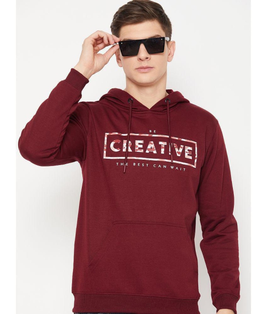 UBX Cotton Blend Hooded Mens Sweatshirt - Maroon ( Pack of 1 ) - None