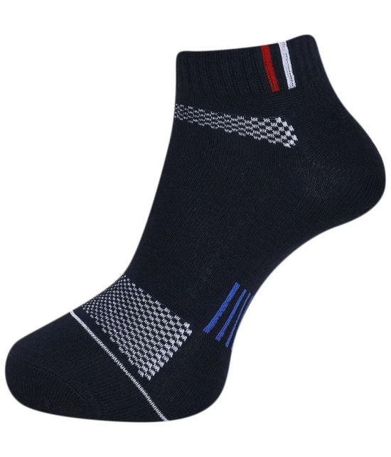 Dollar Cotton Blend Mens Self Design Black Ankle Length Socks ( Pack of 3 ) - Black