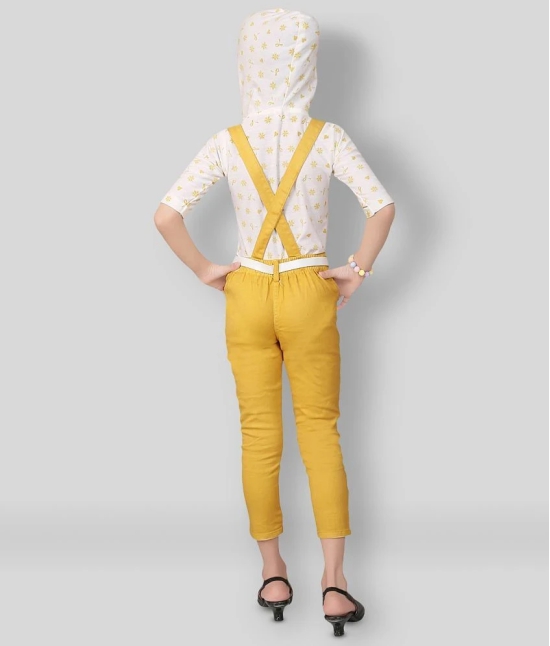 Arshia Fashions - Yellow Denim Girls Top With Dungarees ( Pack of 1 ) - None