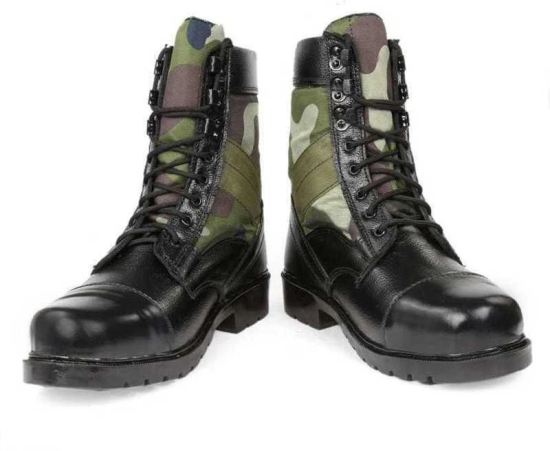 BHADAURIA TRADERS Genuine Leather DMS Army Commando Police Boots For Men  (Black)