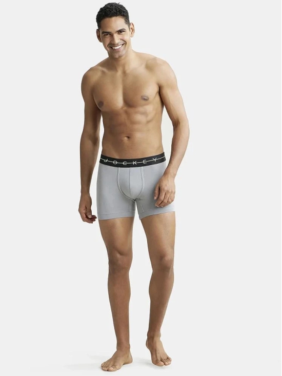 Jockey NY16 Men Cotton Elastane Stretch Solid Trunk - Monument - None