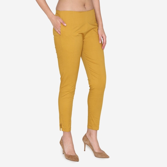 Women's Cotton Formal Trousers - Golden Golden 4XL