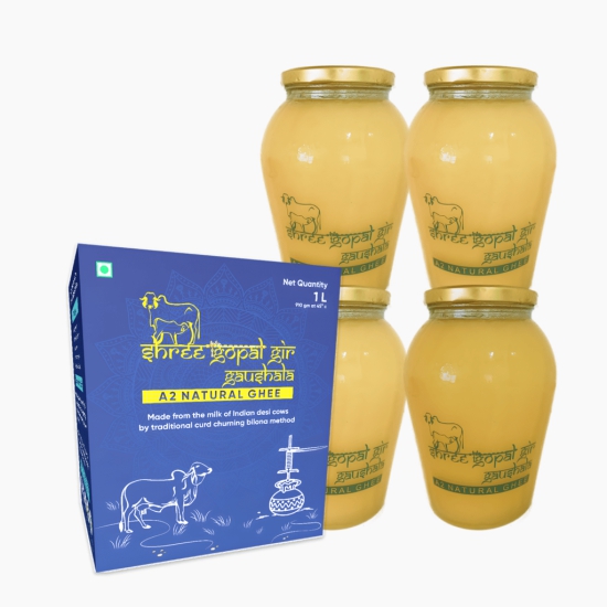 Shree Gopal Gi Gaushala -Pure Bliss in a Jar: Indulge in the Richness of A2 Gir Cow Ghee - A Taste of Tradition and Goodness 1KG