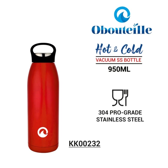 Obouteille Electric Red Stainless Steel Vacuum Insulated 950 ml Leak Proof Flask Water Bottle for School/Home/Kitchen/Office/Work/Gym/Outdoor/Exercise/Yoga/Camping/Boys/Girls/Kids/Adults