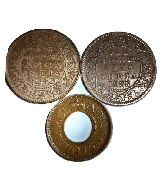 Sansuka - Sansuka 2 different quarter annas 3 Numismatic Coins