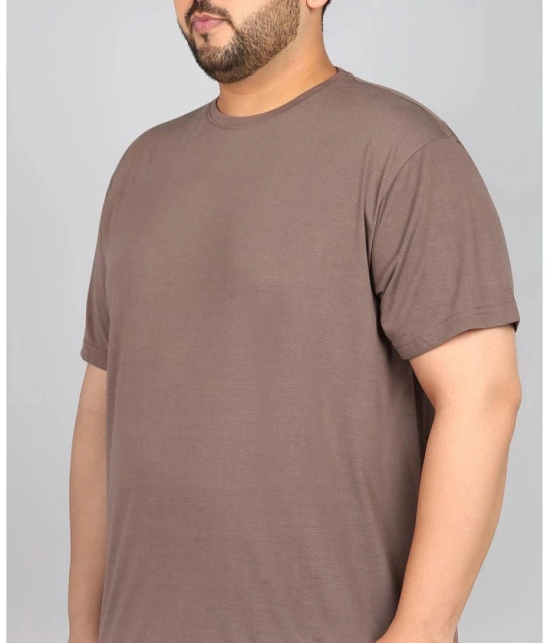 XFOX Cotton Blend Regular Fit Solid Half Sleeves Mens T-Shirt - Brown ( Pack of 1 ) - None