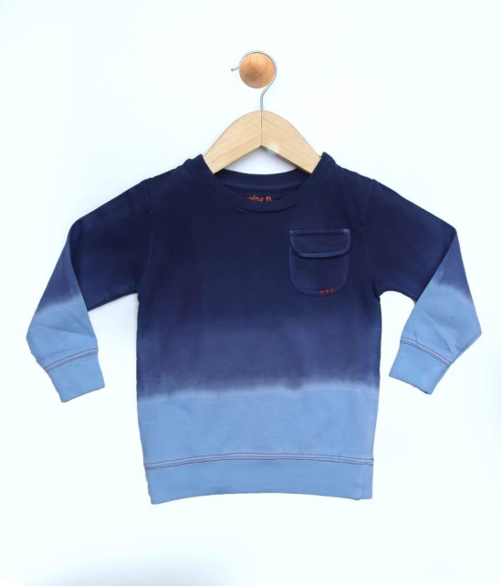 BOYS NAVY SOLID SWEAT SHIRT WITH POCKET